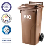 Coș de gunoi maro de 120 L certificat Europlast Austria pentru deșeuri organice și resturi alimentare 2