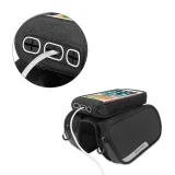 Kerékpárváz táska + levehető telefonhuzat 6,5 hüvelykes telefonokhoz 1,5 l fekete 4