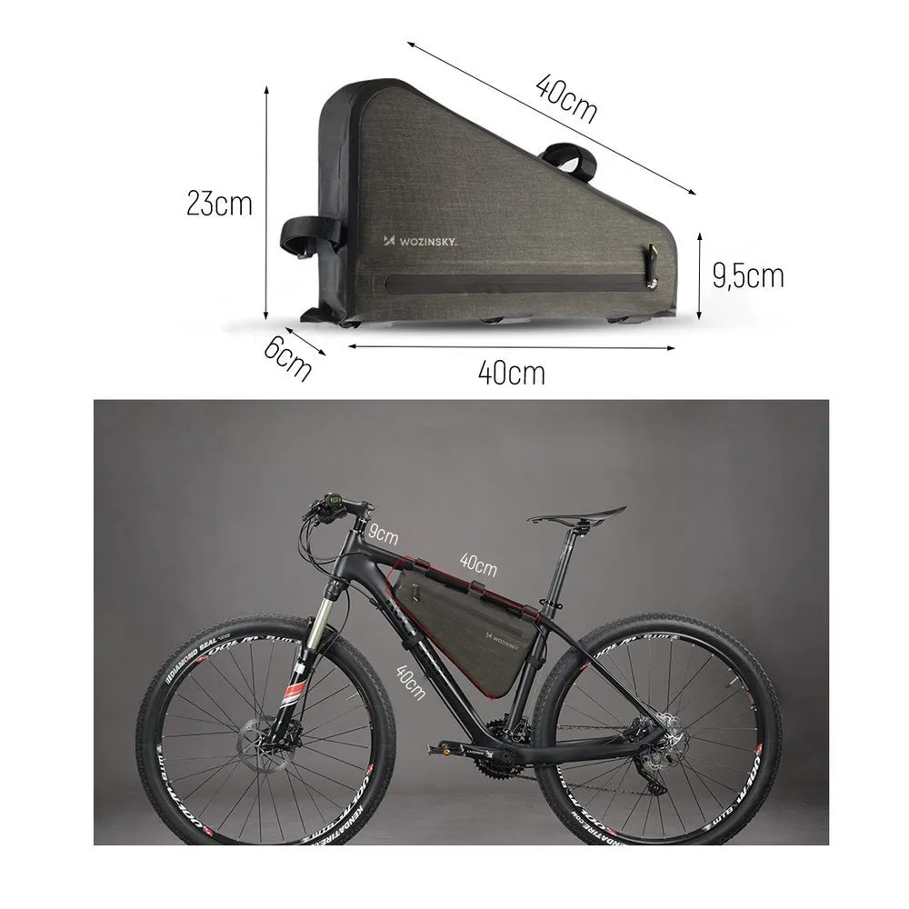 Torba rowerowa na ramę roweru 5 l szara 7