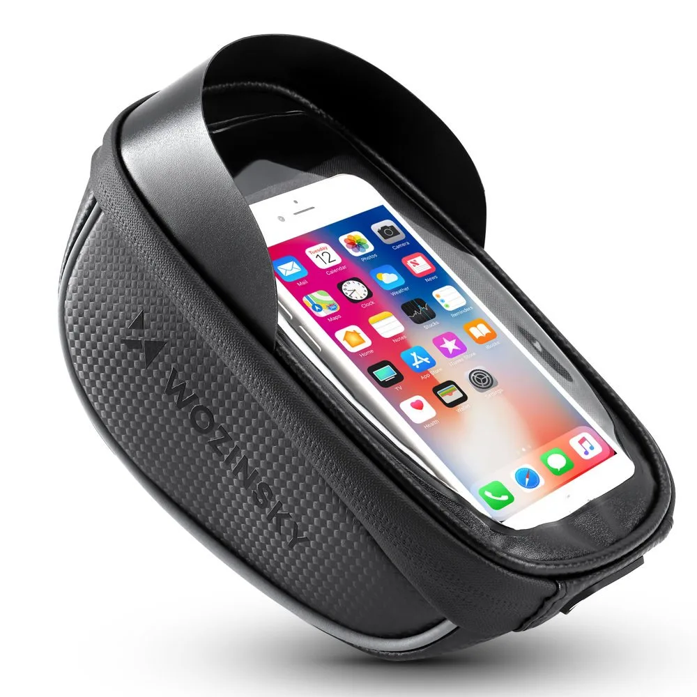 Torba rowerowa na kierownicę z etui na telefon 1 l czarna 2