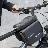 Kerékpárváz táska, vízálló telefonhuzat, 1,5 l, fekete 10