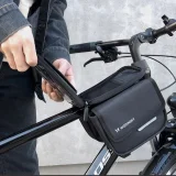 Kerékpárváz táska, vízálló telefonhuzat, 1,5 l, fekete 9