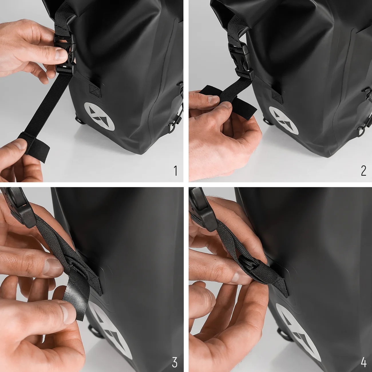 Waterproof 25L black bike pannier for bike rack 9
