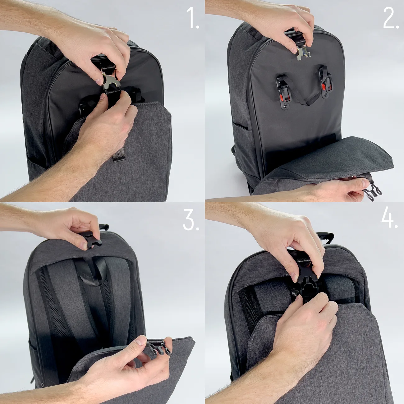 Bicycle rack bag, 2-in-1 bicycle backpack with frame, 30L, black 7