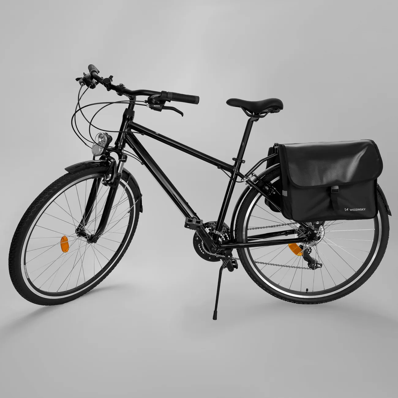 28 L Double Rear Rack Bike Bag, Black 6