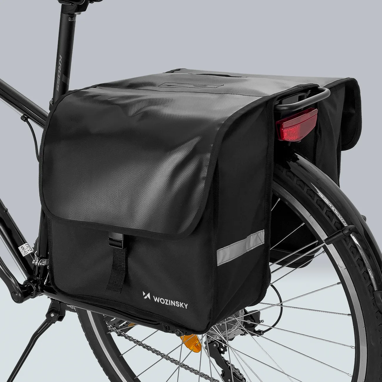 28 L Double Rear Rack Bike Bag, Black 7