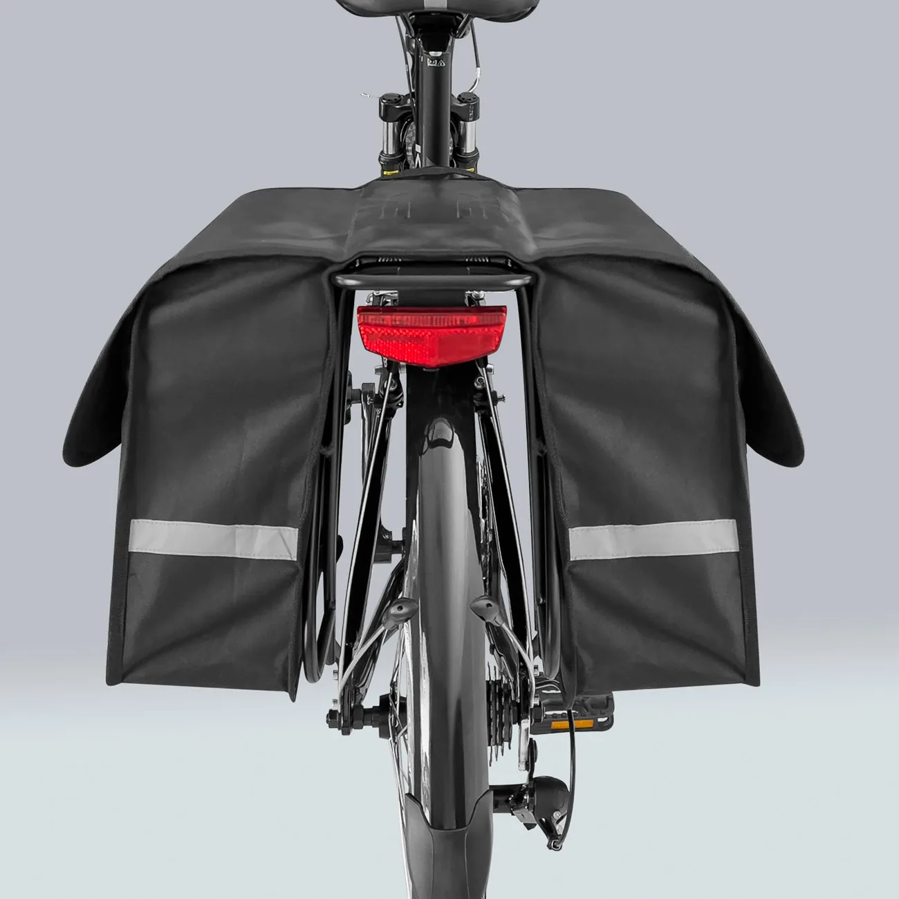 28 L Double Rear Rack Bike Bag, Black 8