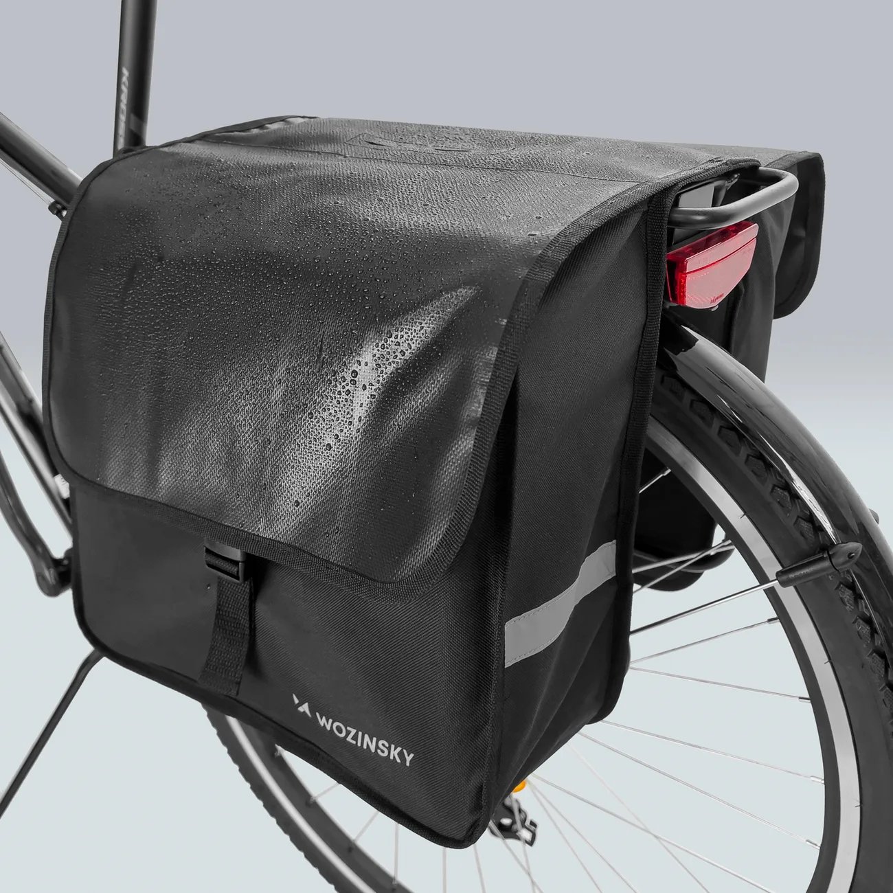 28 L Double Rear Rack Bike Bag, Black 9
