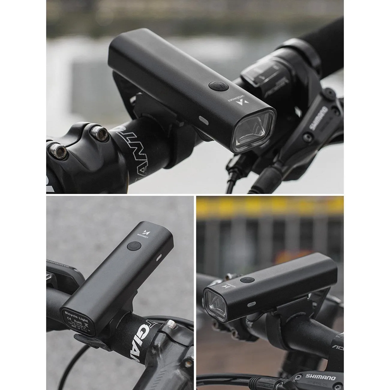 Lampă frontală USB pentru bicicletă, lumină albă, 4 moduri, negru 10