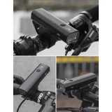 Lampă frontală USB pentru bicicletă, lumină albă, 4 moduri, negru 10