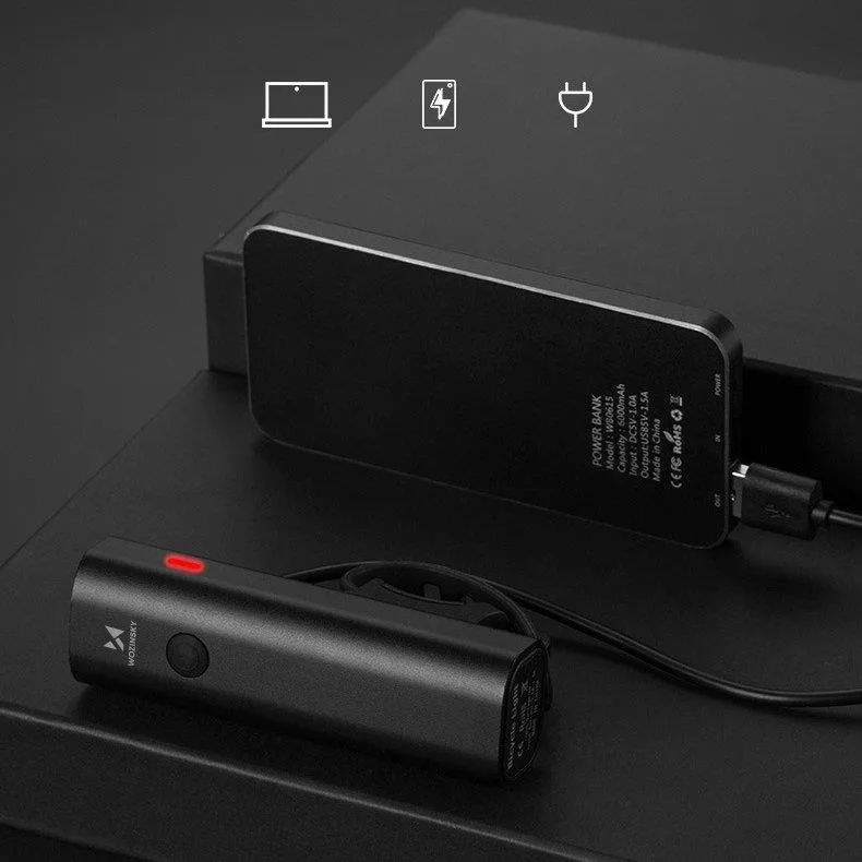 Lampă frontală USB pentru bicicletă, lumină albă, 4 moduri, negru 11