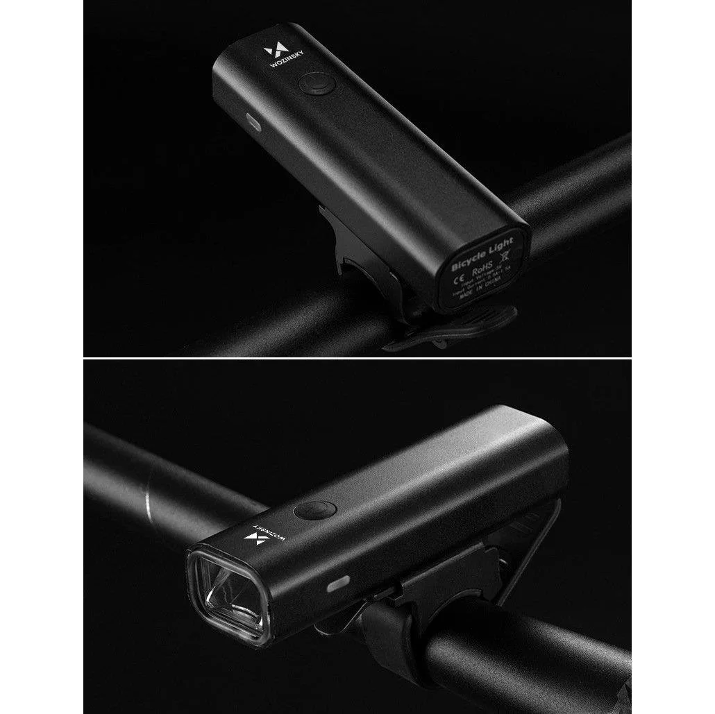 Lampă frontală USB pentru bicicletă, lumină albă, 4 moduri, negru 7