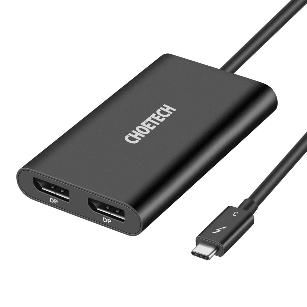 USB Type-C Thunderbolt 3 elosztó adapter, fekete
