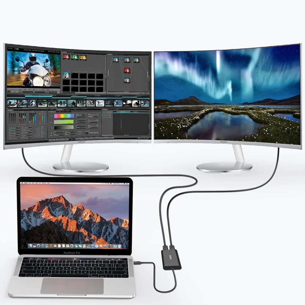 USB Type-C Thunderbolt 3 Splitter Adapter, Black 3