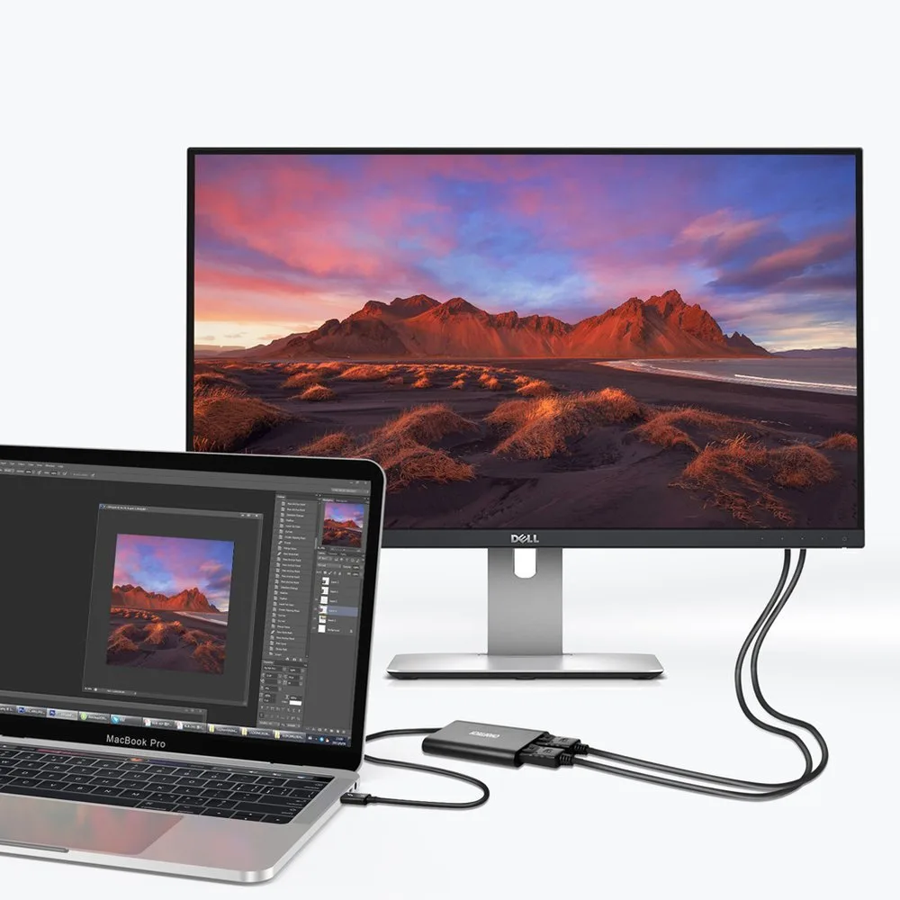 USB Type-C Thunderbolt 3 Splitter Adapter, Black 4