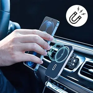 Automobilski magnetski nosač + 15W Qi bežični punjač, crni 11