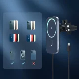 Samochodowy uchwyt magnetyczny + indukcyjna ładowarka Qi 15W czarny 4