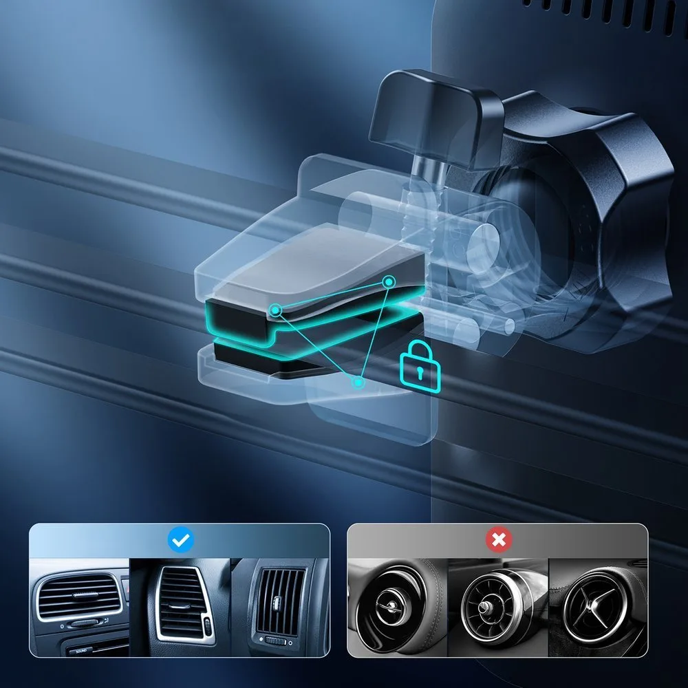Automobilski magnetski nosač + 15W Qi bežični punjač, crni 8