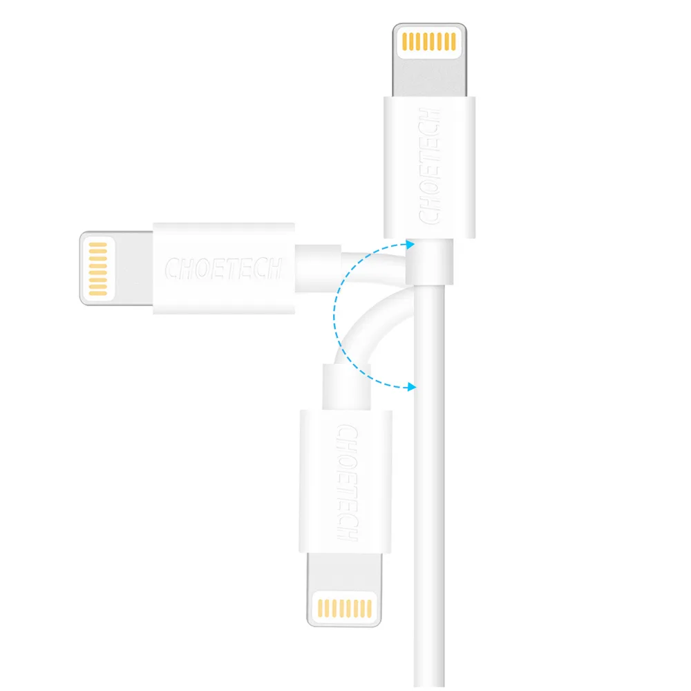 MFI USB–Lightning kábel, 1,2 m, fehér 3