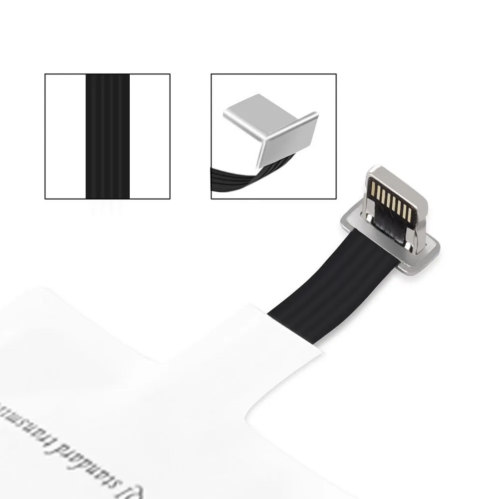 Qi Lightning wireless charging adapter, white inductive pad 5