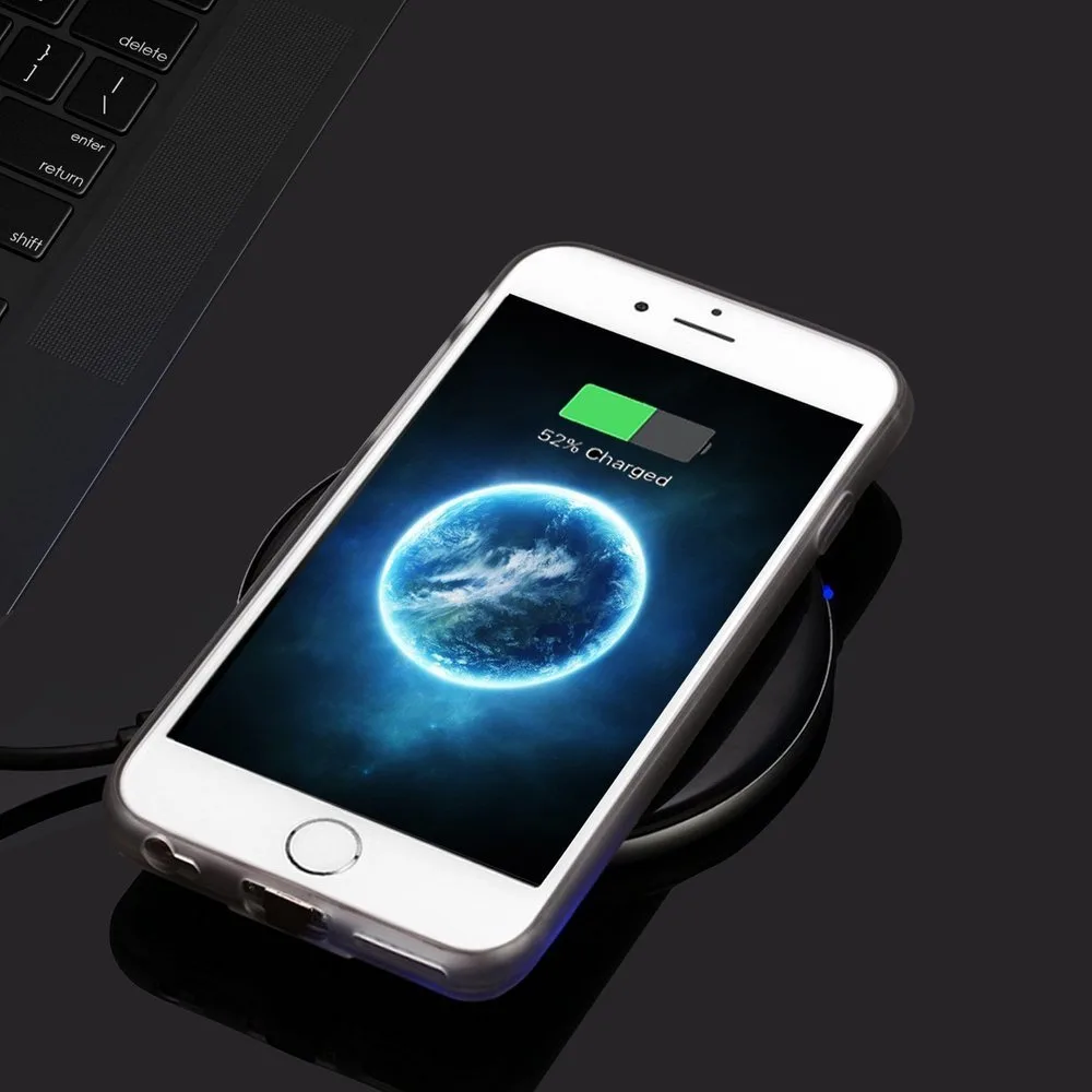 Qi Lightning wireless charging adapter, white inductive pad 6