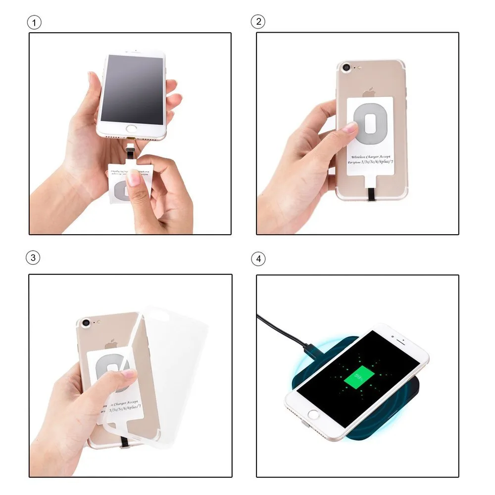 Qi Lightning wireless charging adapter, white inductive pad 7