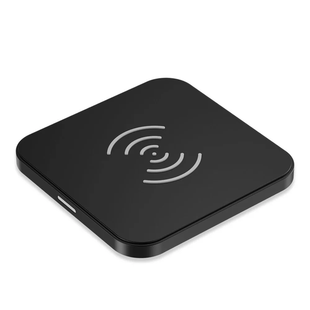 10 W-os Qi vezeték nélküli töltő telefonhoz és fejhallgatóhoz, fekete
