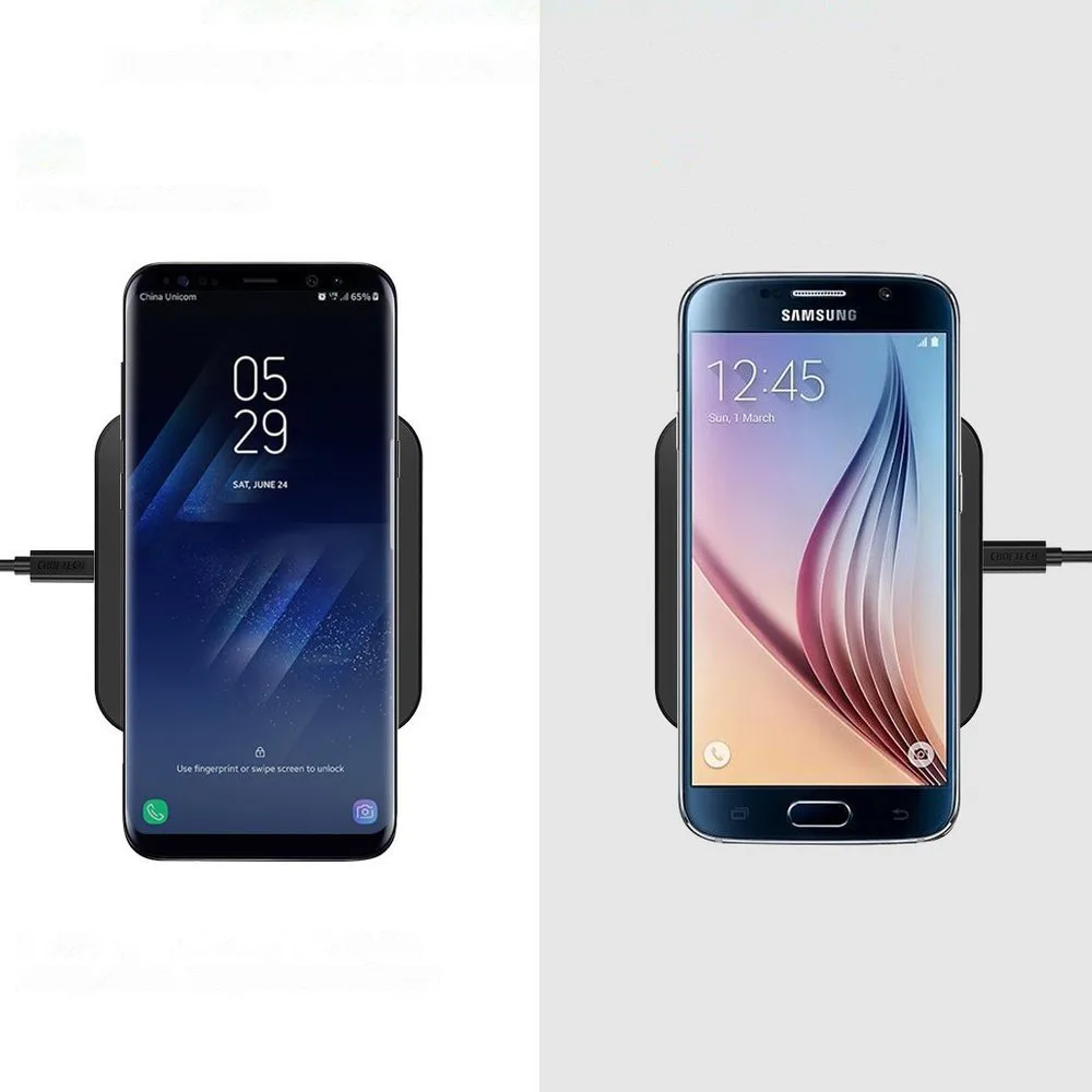 10 W-os Qi vezeték nélküli töltő telefonhoz és fejhallgatóhoz, fekete