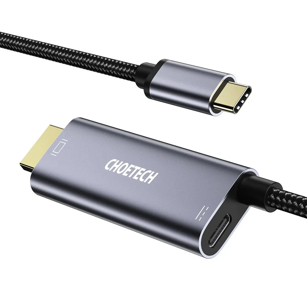 USB Type-C – HDMI 4K + USB Type-C PD adapter MacBook PC-hez, 1,8 m, szürke