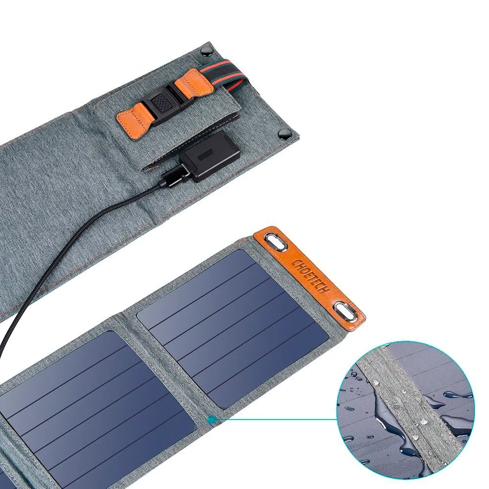 14W sklopivi sivi putni solarni punjač za telefon s USB-om 6
