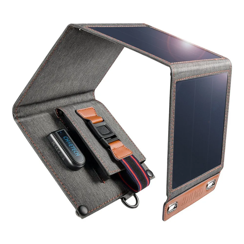 14W sklopivi sivi putni solarni punjač za telefon s USB-om 9