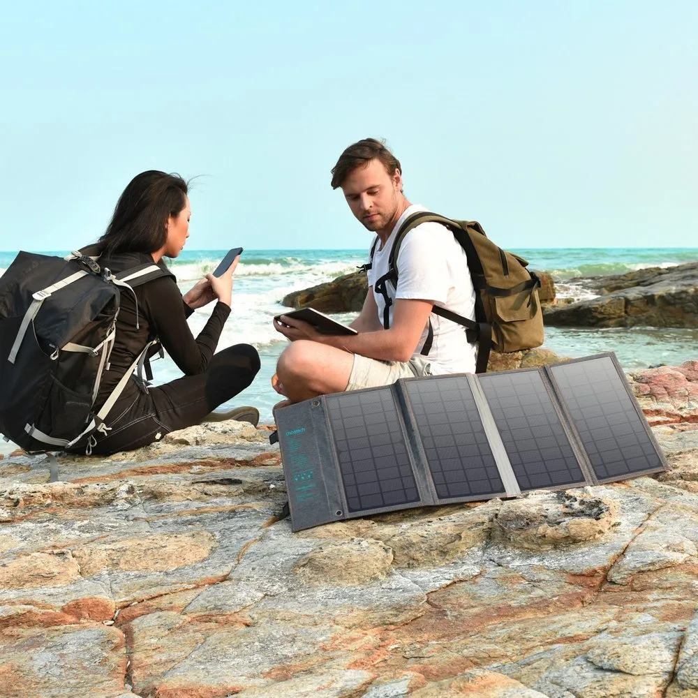 36W QC PD USB-C Solar Travel Charger, Gray 3