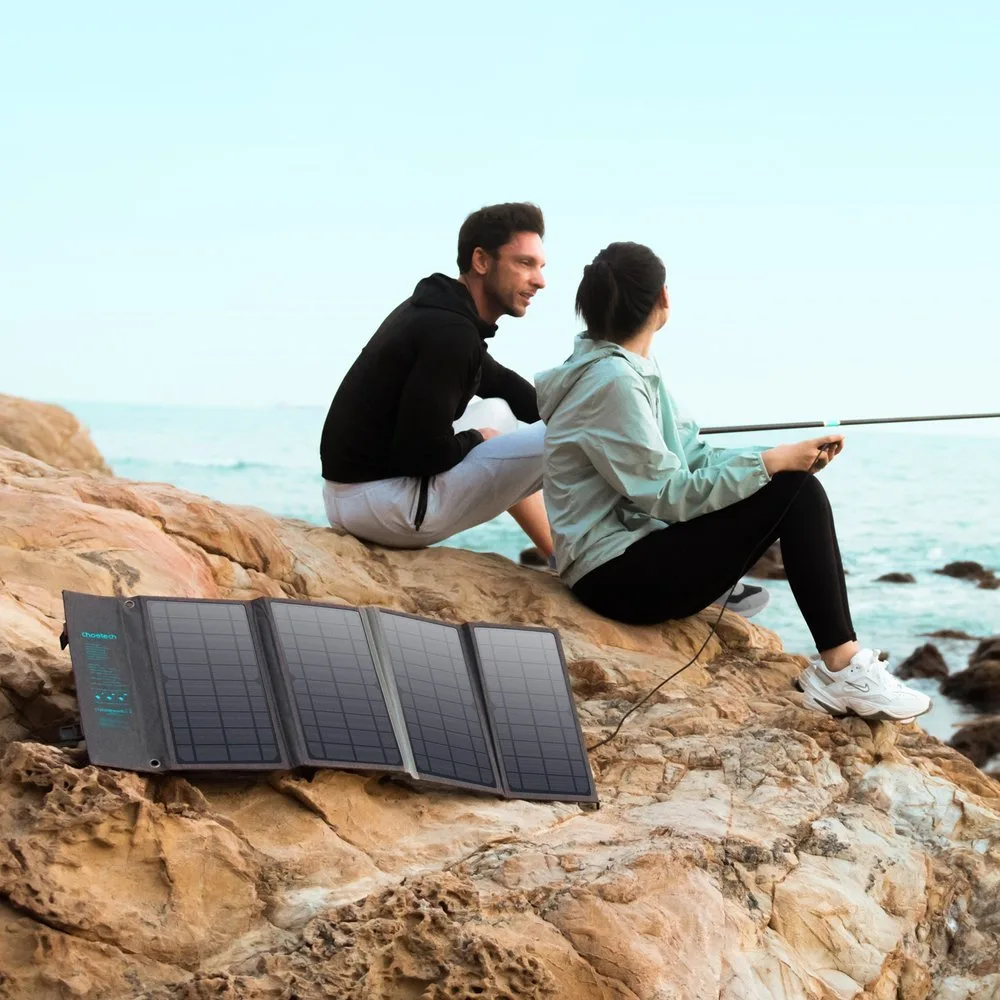 36W QC PD USB-C Solar Travel Charger, Gray 4
