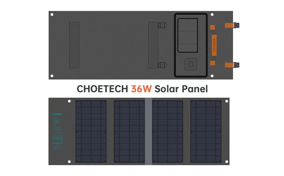 36W QC PD USB-C Solar Travel Charger, Gray 9