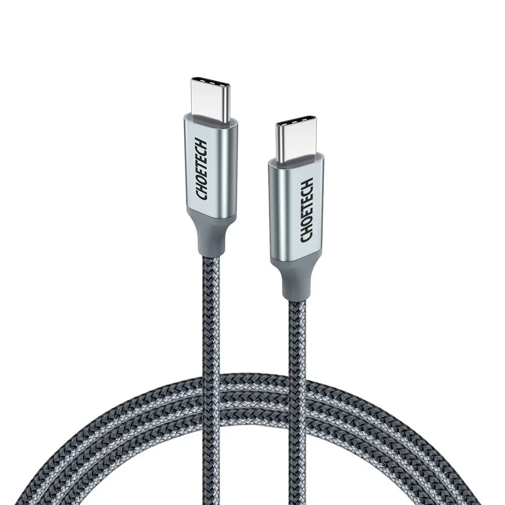 USB Type-C – USB Type-C kábel – 5 A, 100 W tápellátás, 480 Mbps, 1,8 m, szürke