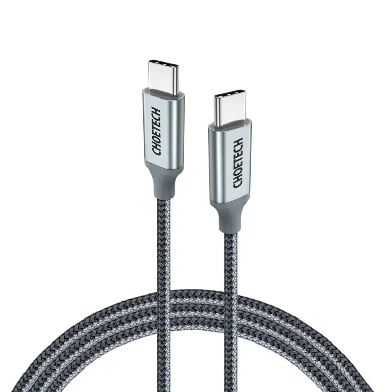 USB Type-C – USB Type-C kábel – 5 A, 100 W tápellátás, 480 Mbps, 1,8 m, szürke