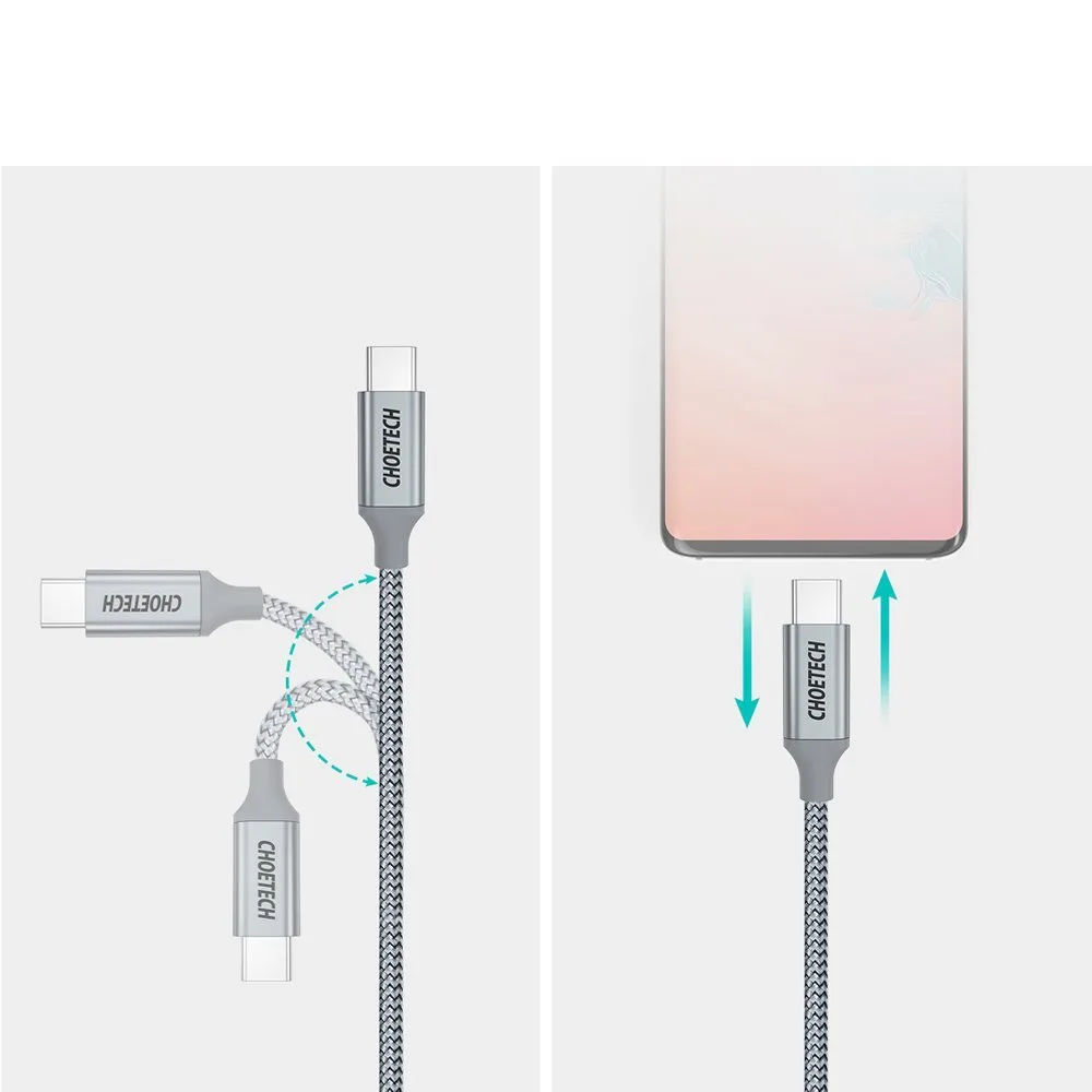Cablu USB Type-C la USB Type-C - 5A 100W Power Delivery 480Mbps 1,8 m Gri 10