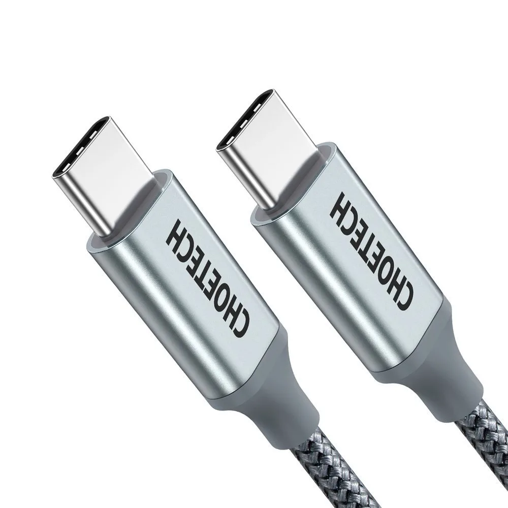USB Type-C – USB Type-C kábel – 5 A, 100 W tápellátás, 480 Mbps, 1,8 m, szürke