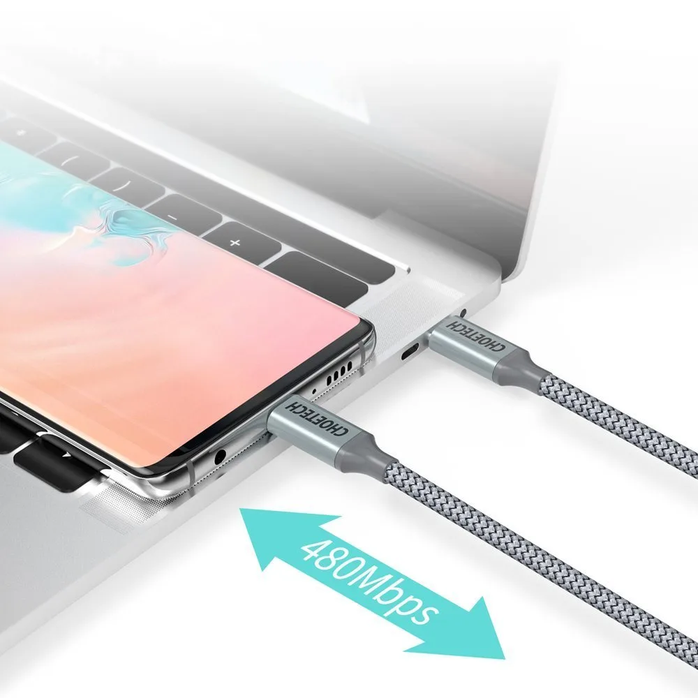 Cablu USB Type-C la USB Type-C - 5A 100W Power Delivery 480Mbps 1,8 m Gri 9