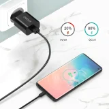 QuickCharge 3.0 18 W 3 A gyors hálózati töltő + 1 m-es fekete USB-kábel 7