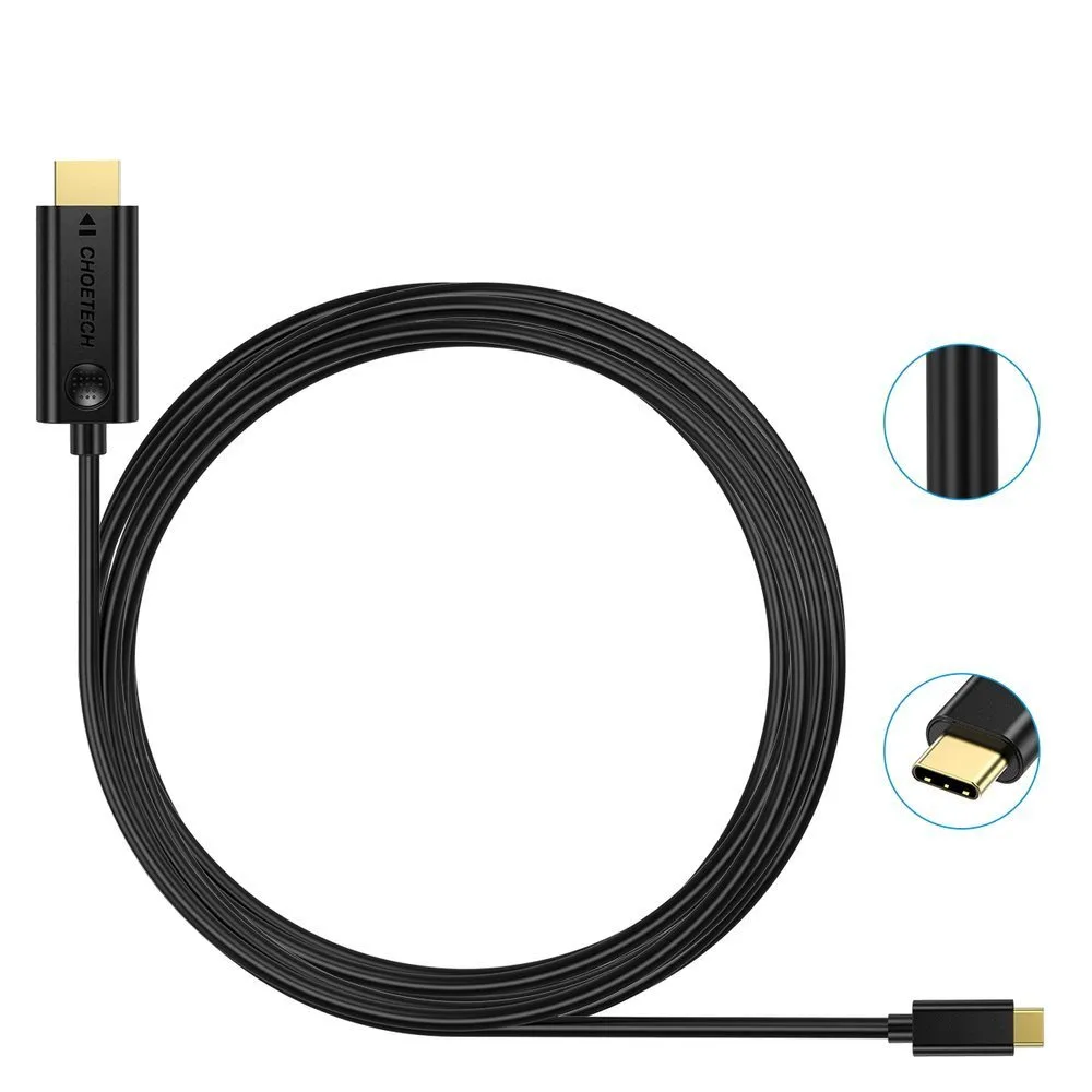 USB Type-C – HDMI 4K 30 Hz kábel, 3 m, fekete 3