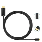 USB Type-C – HDMI 4K 30 Hz kábel, 3 m, fekete 3