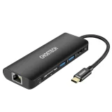 6 az 1-ben USB Type-C hub adapter dokkolóállomás 100 W PD fekete