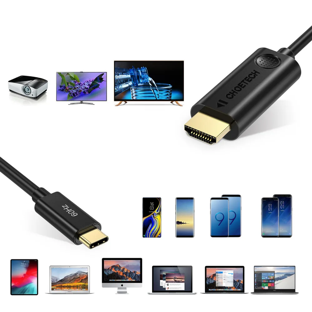 USB Type-C to HDMI 2.0 4K 60Hz Adapter Cable, 1.8m, Black 10