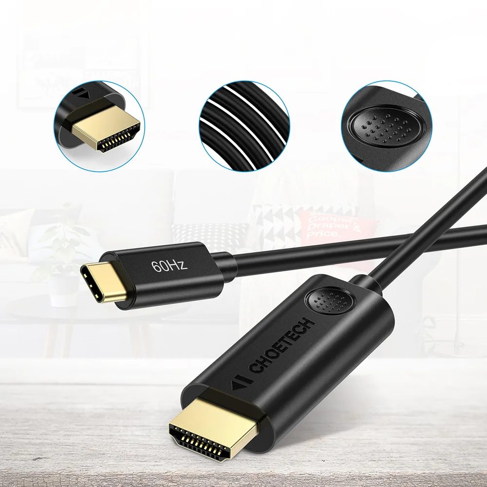 USB Type-C to HDMI 2.0 4K 60Hz Adapter Cable, 1.8m, Black 8