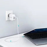GaN USB Type-C PD USB-A QC3.0 65W 3.25A Fast Wall Charger, White 2