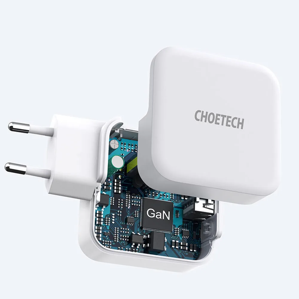 GaN USB Type-C PD USB-A QC3.0 65W 3.25A Fast Wall Charger, White 4