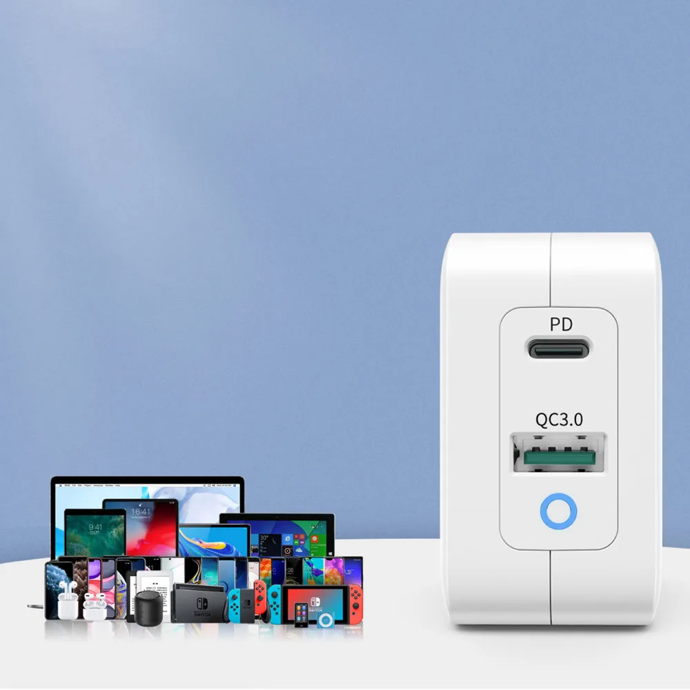 GaN USB Type-C PD USB-A QC3.0 65W 3.25A Fast Wall Charger, White 7