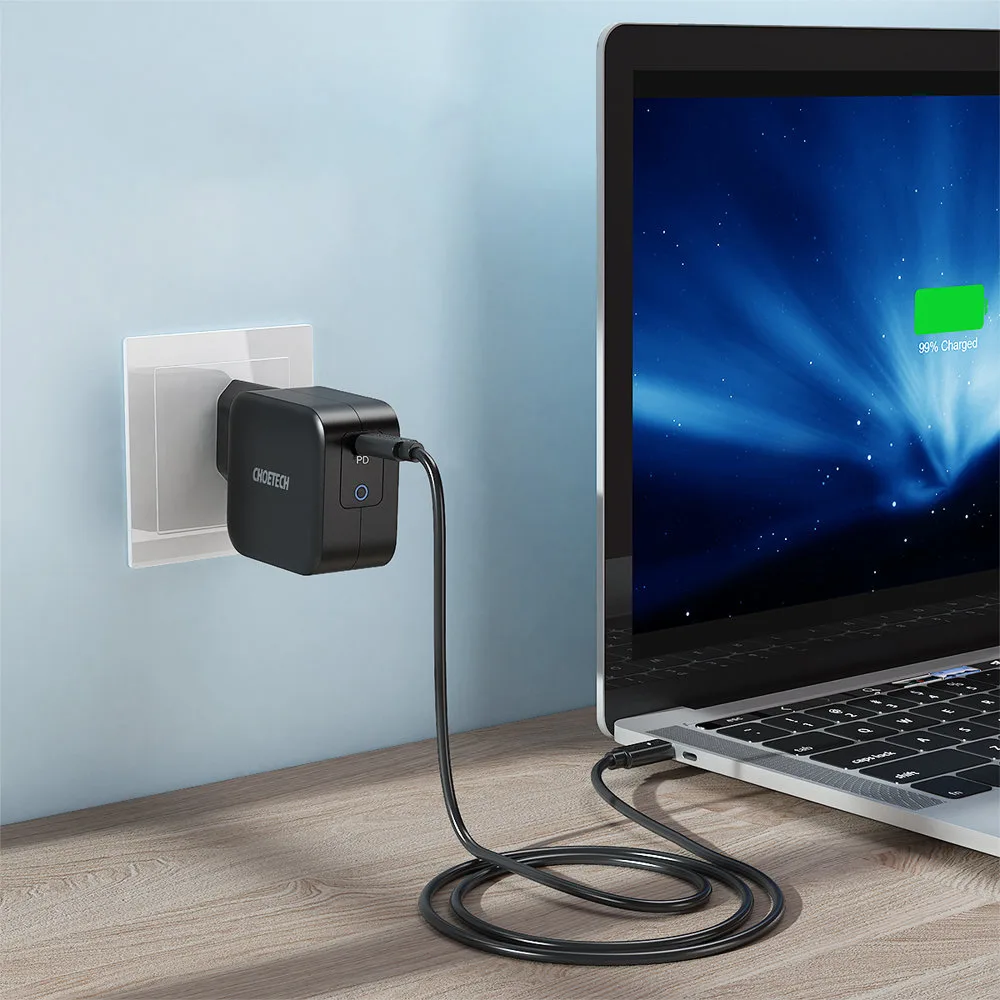 GaN USB Type-C 61W 3A Power Delivery brzi zidni punjač, crni 3