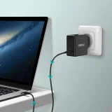 Încărcător rapid de perete USB Type-C PD 60W 3A, negru 4